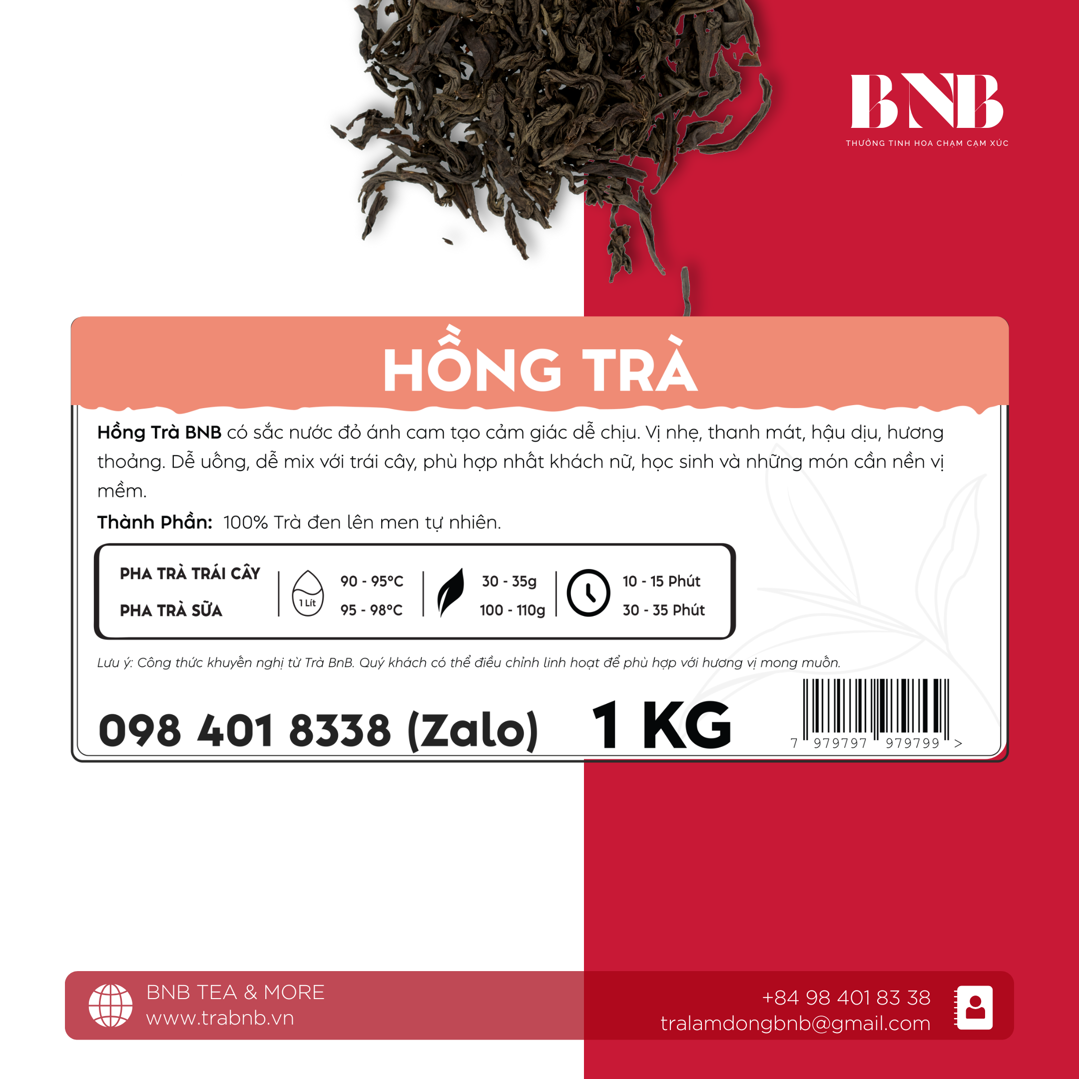 Hồng Trà Nguyên Vị BNB - 1 KG